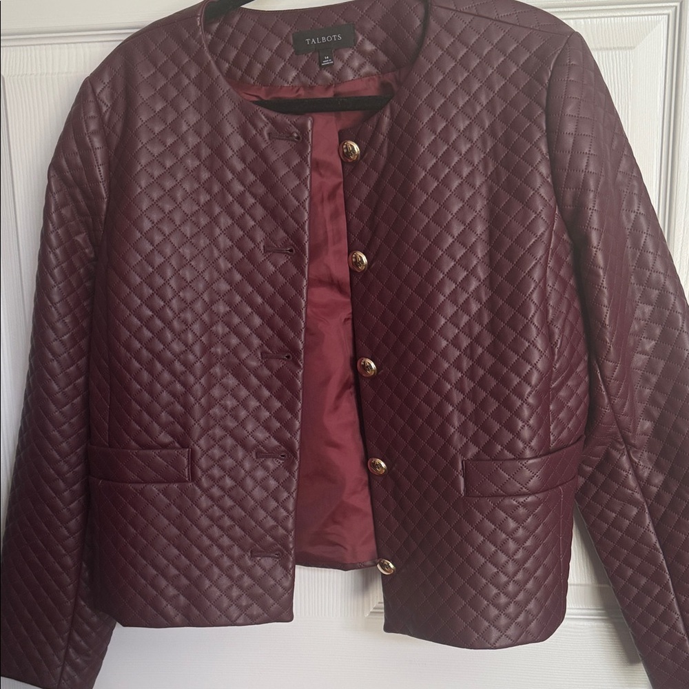 Talbots Women's Quilted Maroon Blazer
